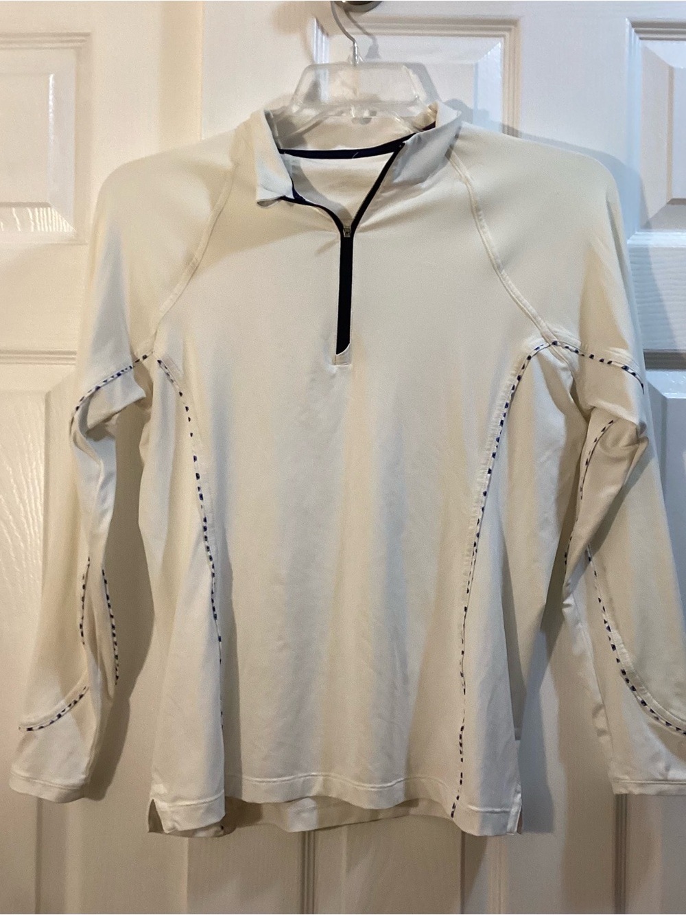 Women’s Long-Sleeve Quarter-Zip Performance Sweater - White